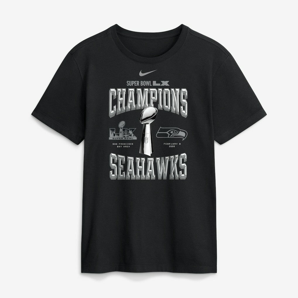 Super Bowl LX Champions Locker Room Trophy Collection Replica T-Shirt - Seattle Seahawks T-shirts