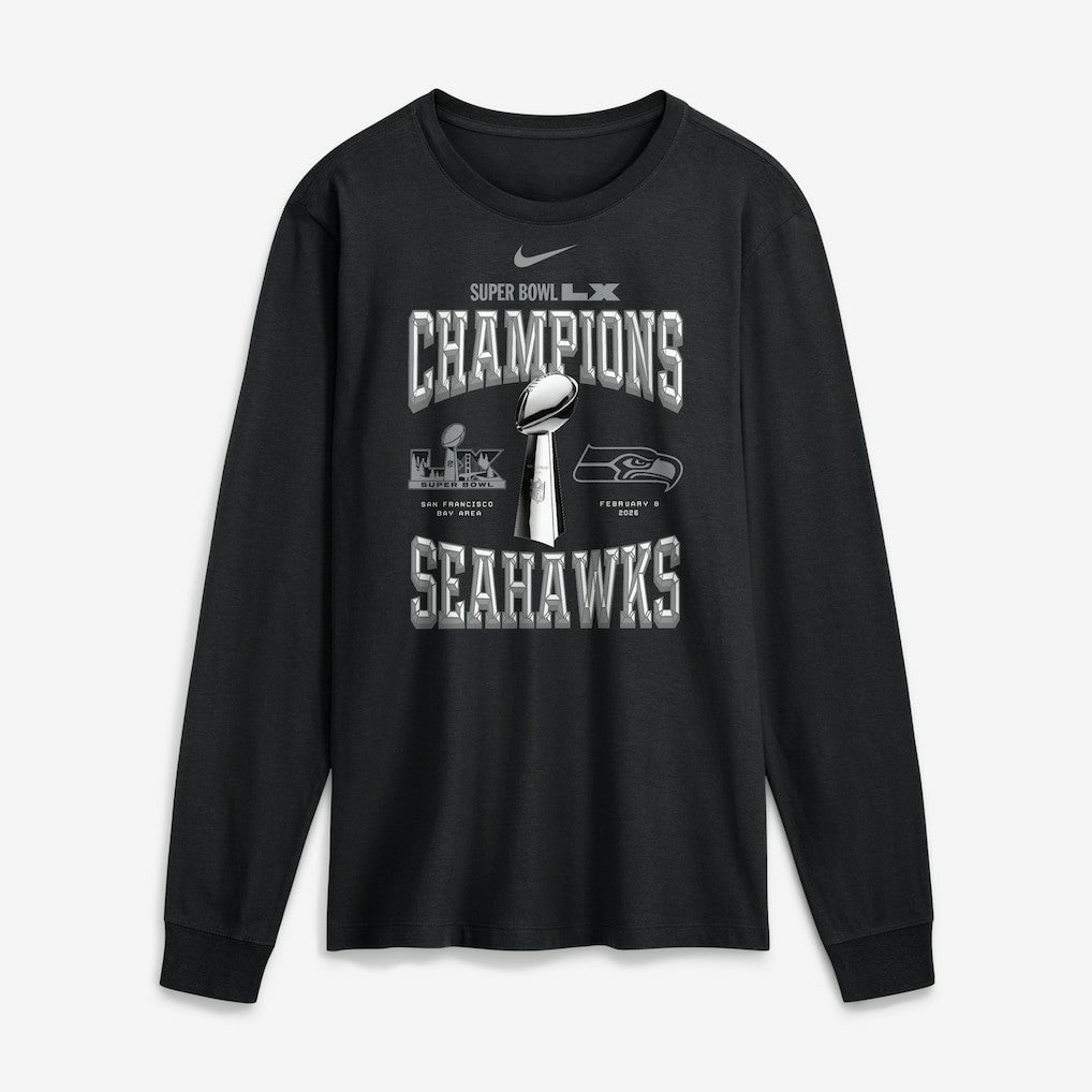 Super Bowl LX Champions Locker Room Trophy Collection Long Sleeve T-Shirt - Seattle Seahawks T-shirts