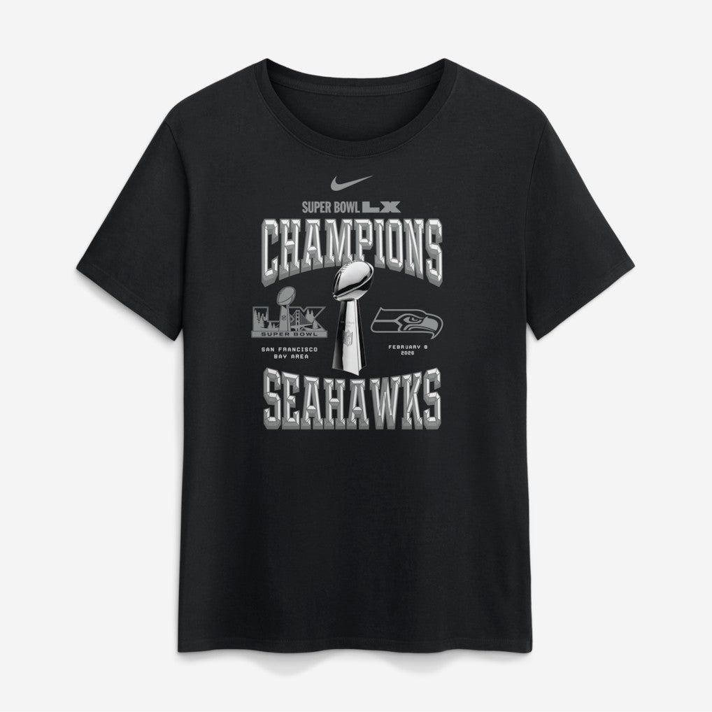 Women's Super Bowl LX Champions Locker Room Trophy Collection T-Shirt - Seattle Seahawks T-shirts