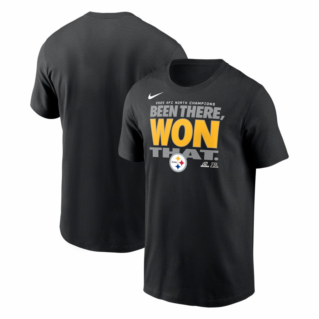 2025 AFC North Division Champions Locker Room Trophy Collection T-Shirt - Pittsburgh Steelers T-shirts