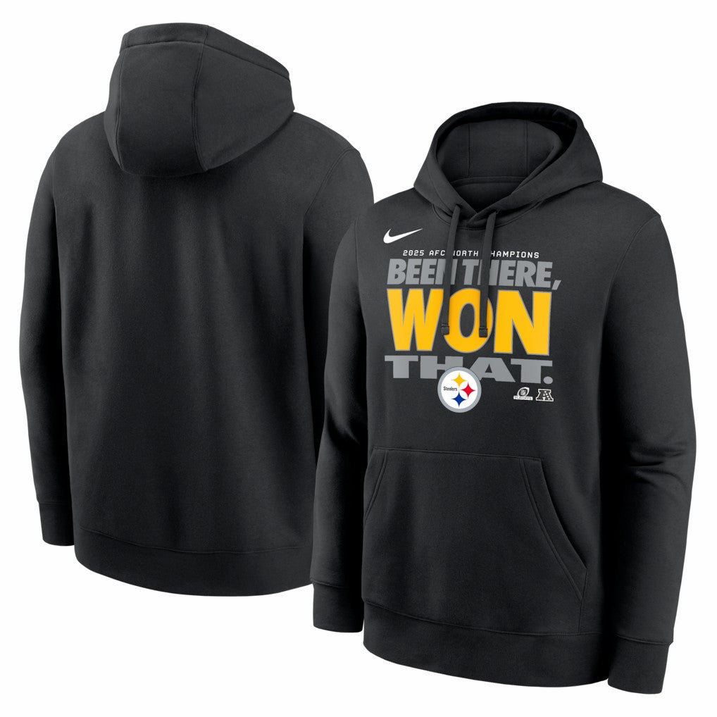 2025 AFC North Division Champions Locker Room Trophy Collection Hoodie - Pittsburgh Steelers Hoodies