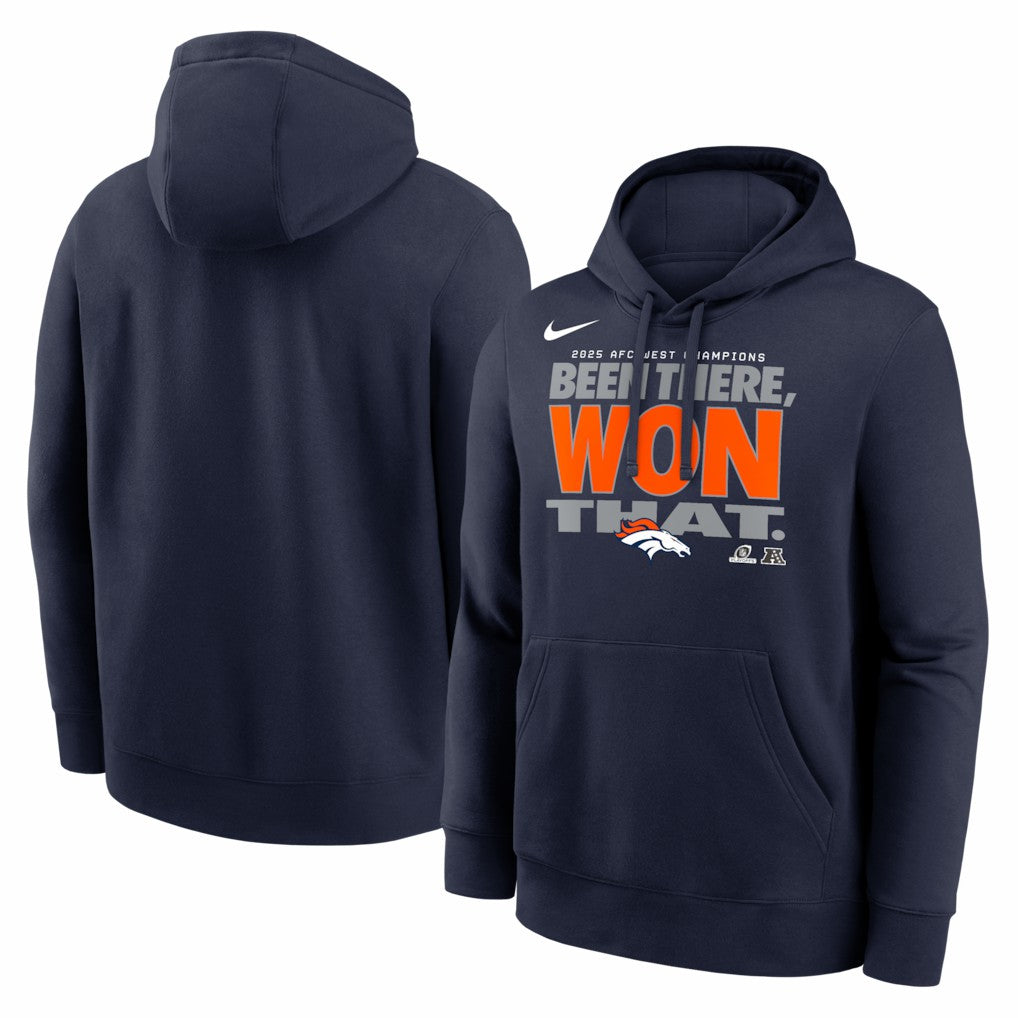 2025 AFC West Division Champions Locker Room Trophy Collection Hoodie - Denver Broncos Hoodies