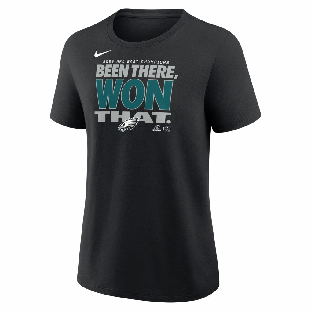 Women's 2025 NFC East Division Champions Locker Room Trophy Collection T-Shirt - Philadelphia Eagles T-shirts