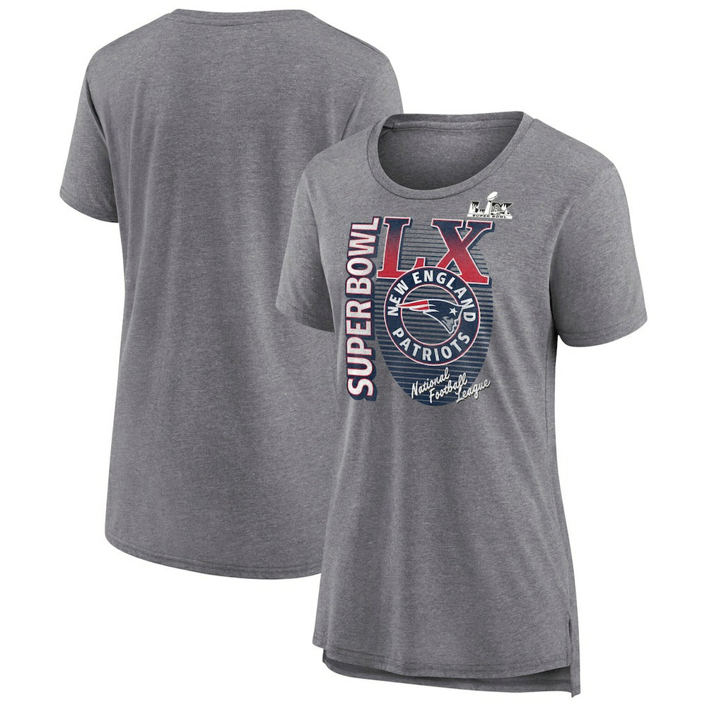 Women's Super Bowl LX Retro Tri-Blend T-Shirt - New England Patriots T-shirts