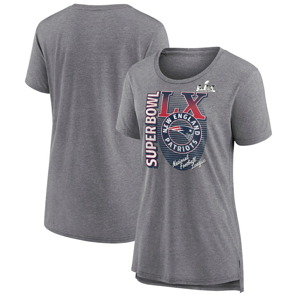 Women's Super Bowl LX Retro Tri-Blend T-Shirt - New England Patriots T-shirts