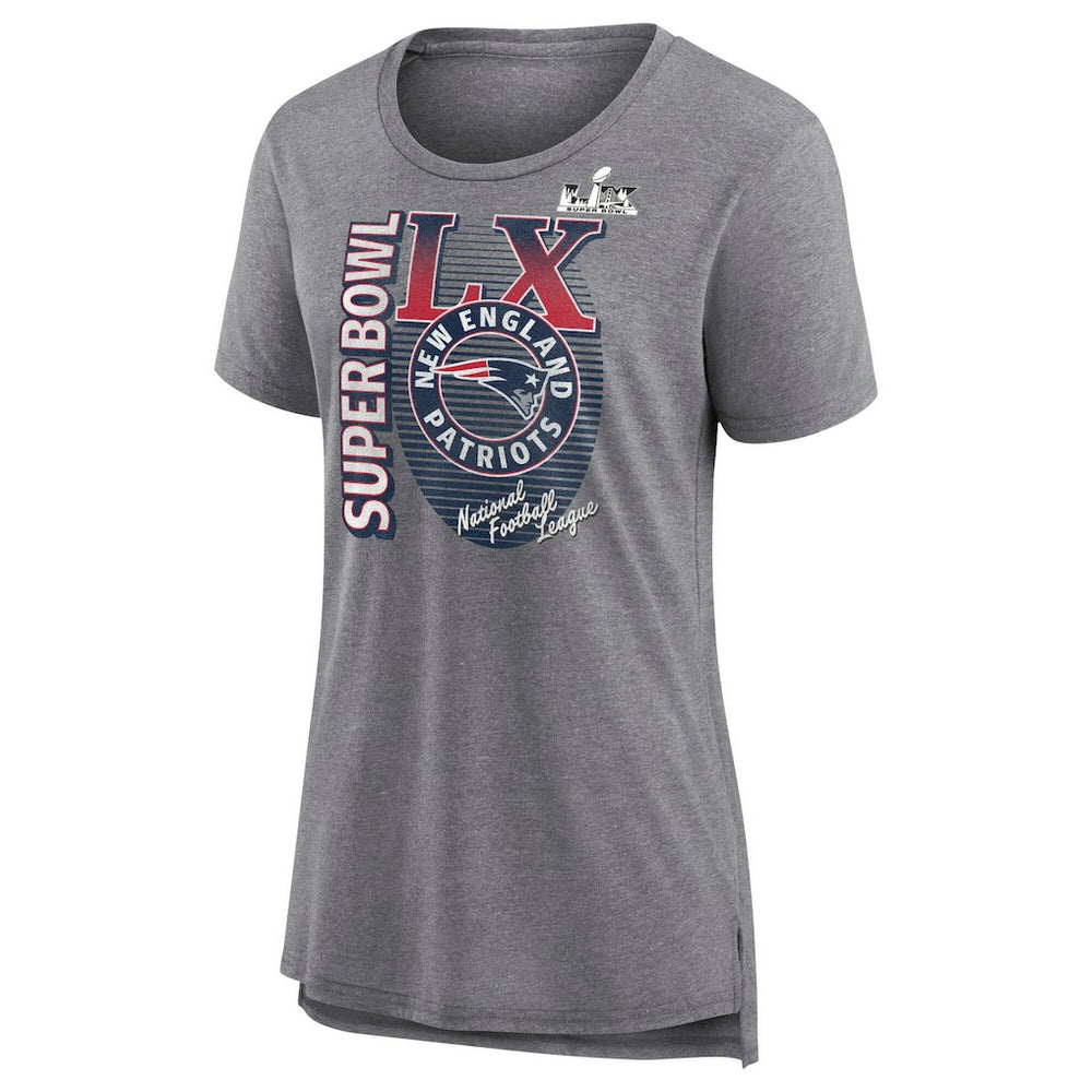 Women's Super Bowl LX Retro Tri-Blend T-Shirt - New England Patriots T-shirts