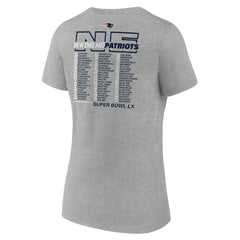 Women's Super Bowl LX Roster V-Neck T-Shirt - New England Patriots T-shirts