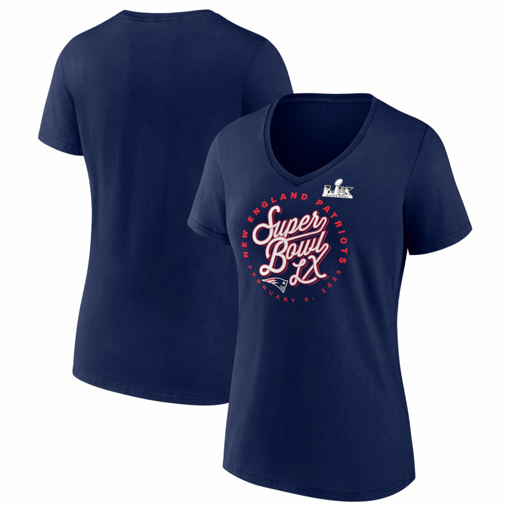 Women's Super Bowl LX Cheer Section V-Neck T-Shirt - New England Patriots T-shirts