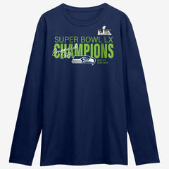 Super Bowl LX Champions Autograph Signing Long Sleeve Roster T-Shirt - Seattle Seahawks T-shirts