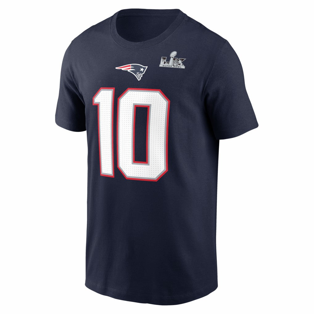 Drake Maye  Super Bowl LX Patch Name & Number T-Shirt - New England Patriots T-shirts