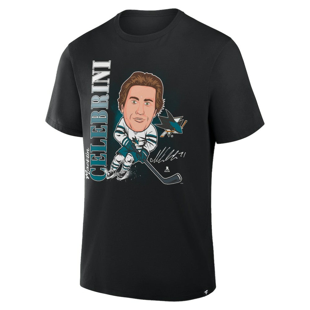 NHL Macklin Celebrini San Jose Sharks Fanatics Caricature Player T-Shirt