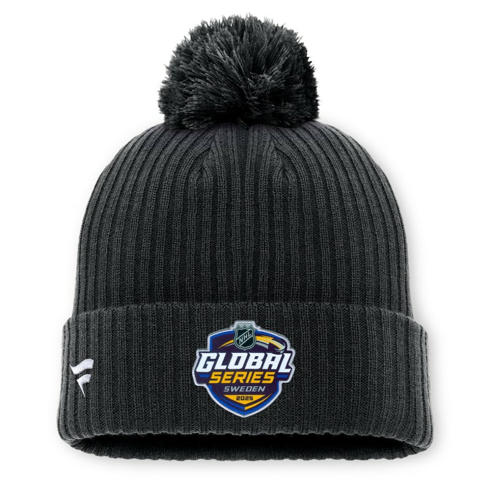 NHL Pittsburgh Penguins Fanatics 2025 NHL Global Series Sweden Cuffed Knit Hat with Pom