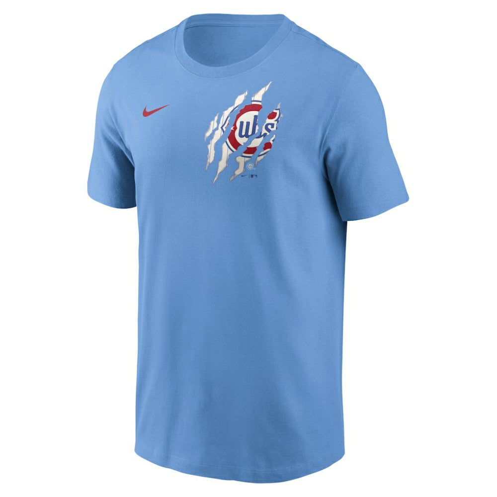 Light Blue Chicago Cubs Nike Alt Pinstripe T-Shirt