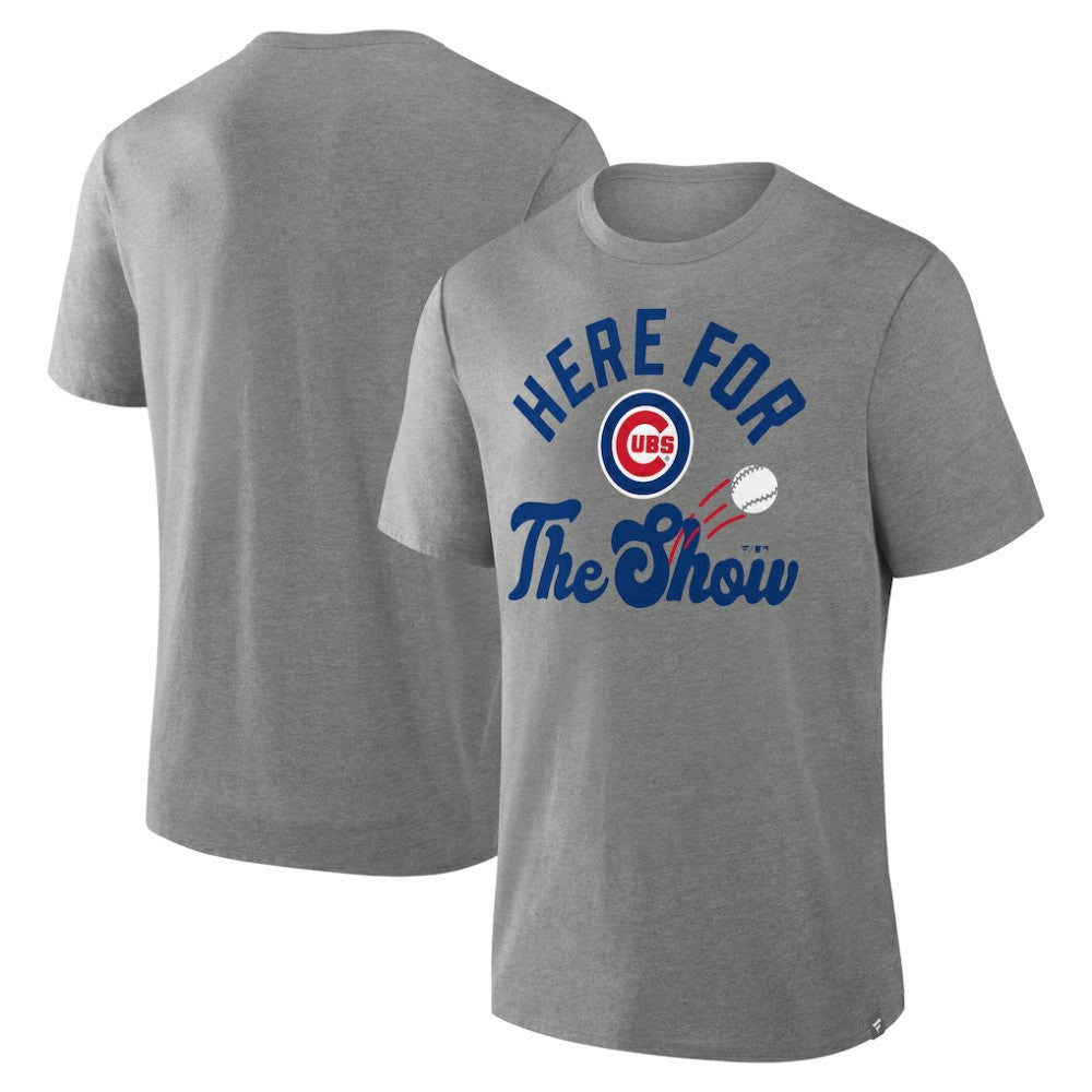 Heather Gray Chicago Cubs Fanatics Nostalgia Tri-Blend T-Shirt