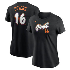 Black Rafael Devers San Francisco Giants Nike Women's 2025 City Connect Fuse Name & Number T-Shirt