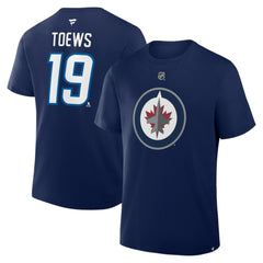 NHL Jonathan Toews Winnipeg Jets Fanatics Authentic Stack Name & Number T-Shirt