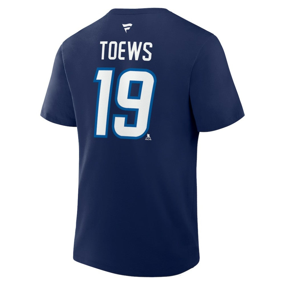 NHL Jonathan Toews Winnipeg Jets Fanatics Authentic Stack Name & Number T-Shirt