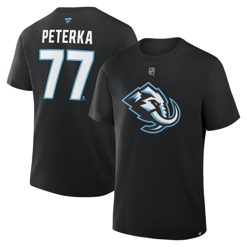 NHL JJ Peterka Utah Mammoth Fanatics Authentic Stack Name & Number T-Shirt