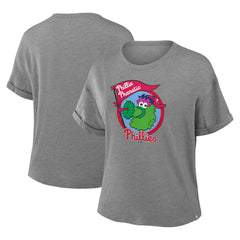 Heather Gray Philadelphia Phillies Fanatics Women's Tribute IYKYK Tri-Blend Boxy T-Shirt