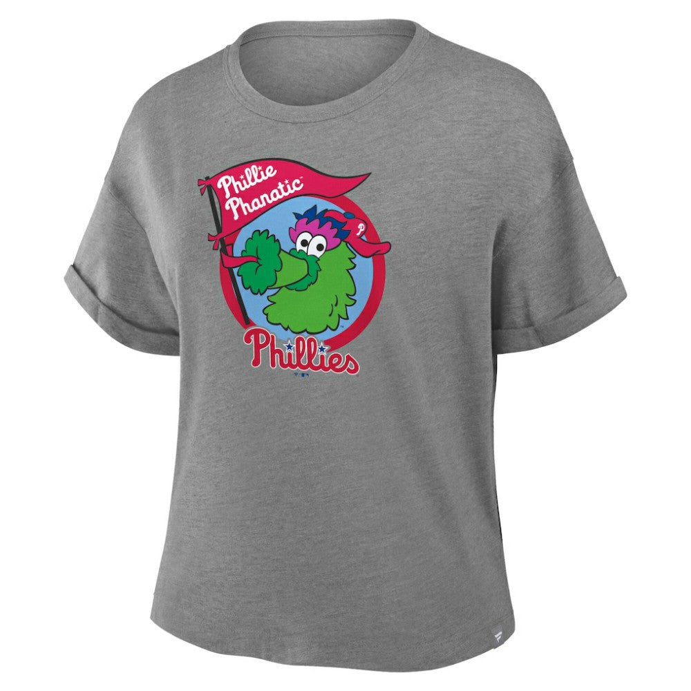 Heather Gray Philadelphia Phillies Fanatics Women's Tribute IYKYK Tri-Blend Boxy T-Shirt