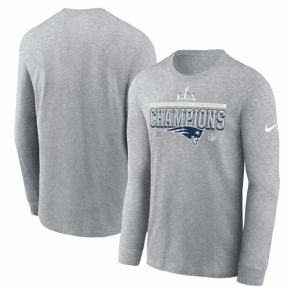 2025 AFC Champions Locker Room Trophy Collection Long Sleeve T-Shirt - New England Patriots T-shirts