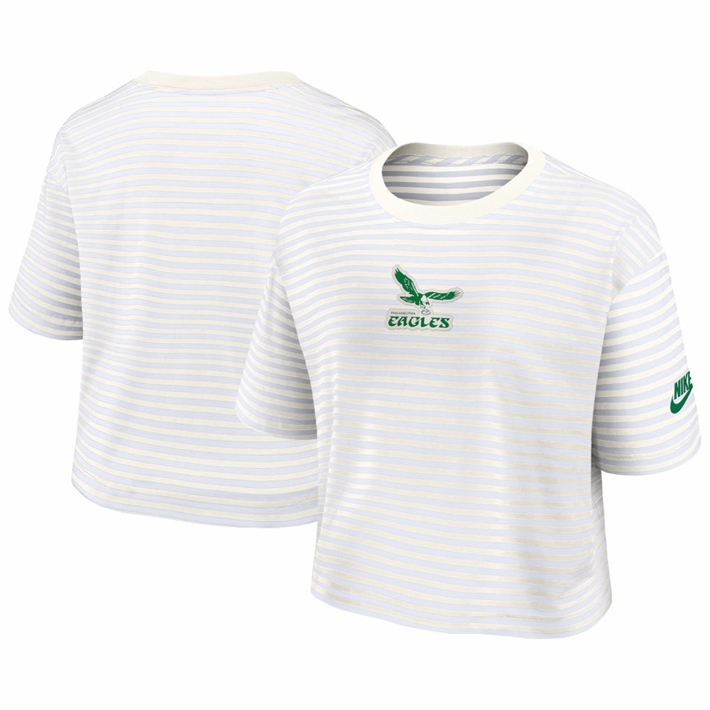 Women's Striped Cropped T-Shirt - Philadelphia Eagles T-shirts