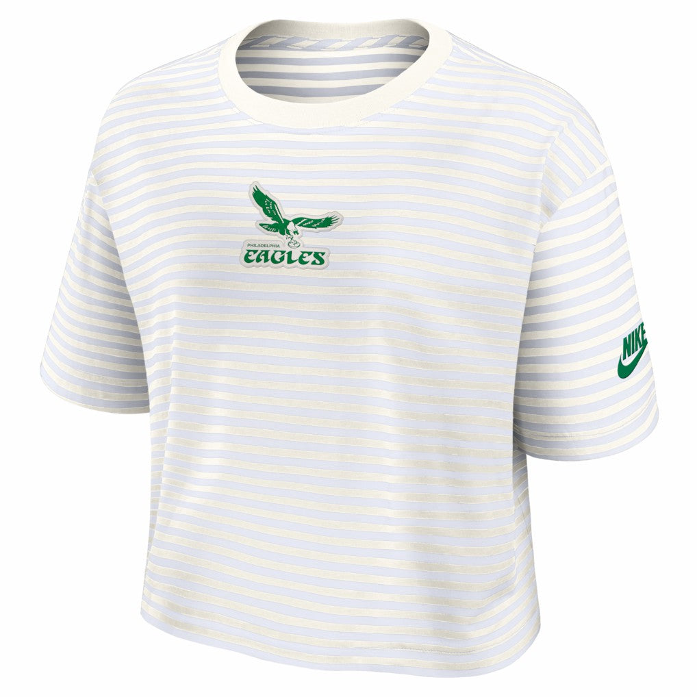 Women's Striped Cropped T-Shirt - Philadelphia Eagles T-shirts