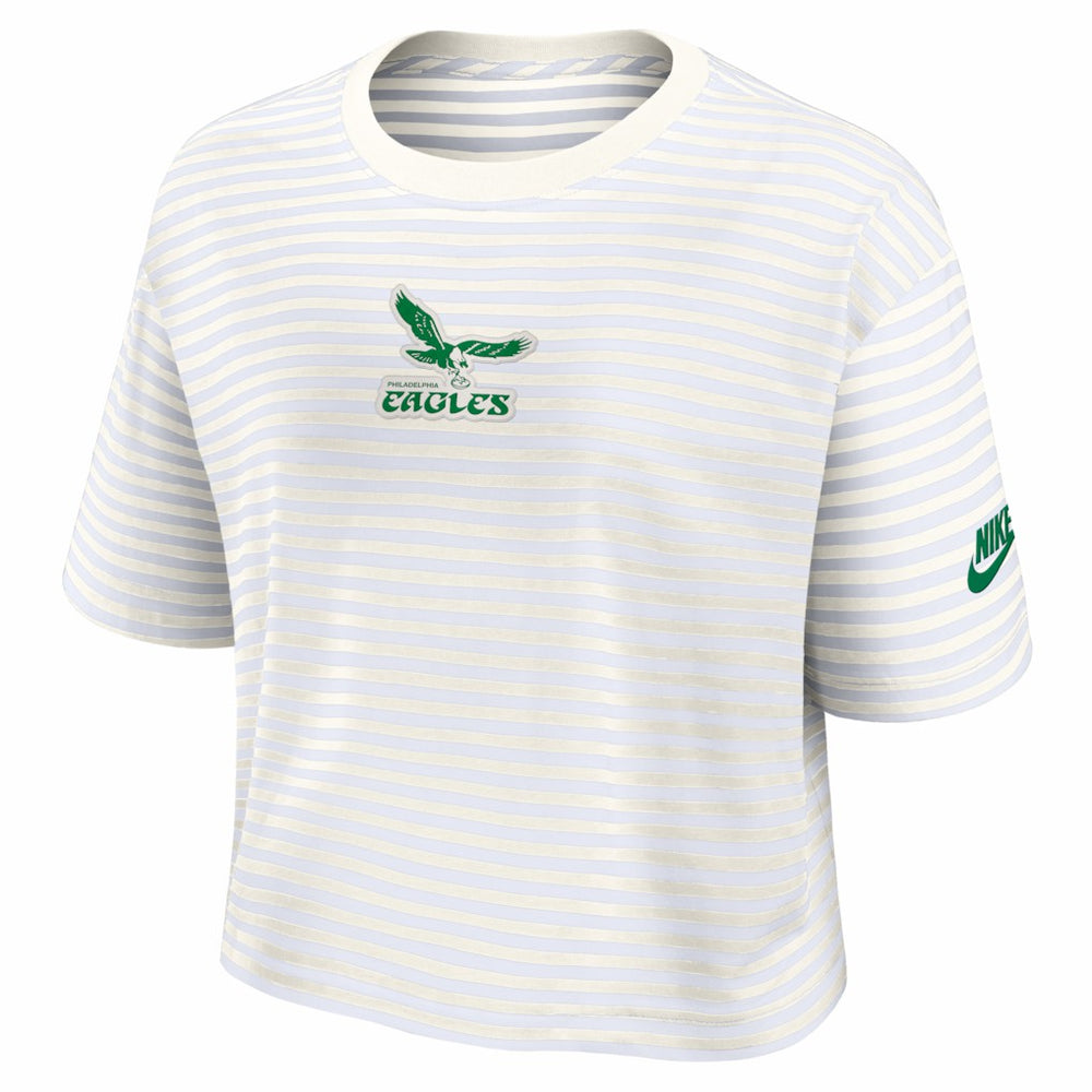 Women's Striped Cropped T-Shirt - Philadelphia Eagles T-shirts