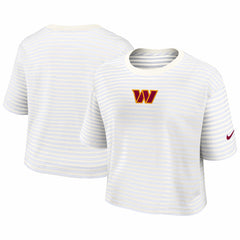 Women's Striped Cropped T-Shirt - Washington Commanders T-shirts