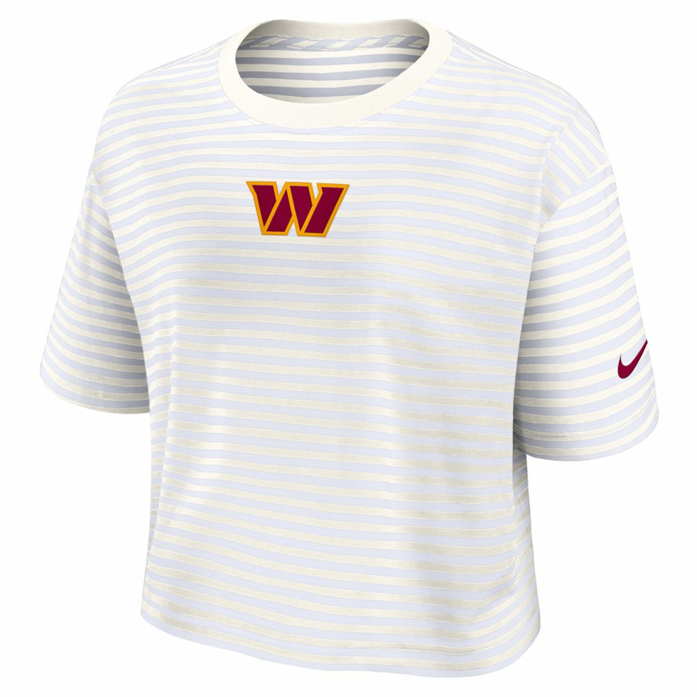 Women's Striped Cropped T-Shirt - Washington Commanders T-shirts