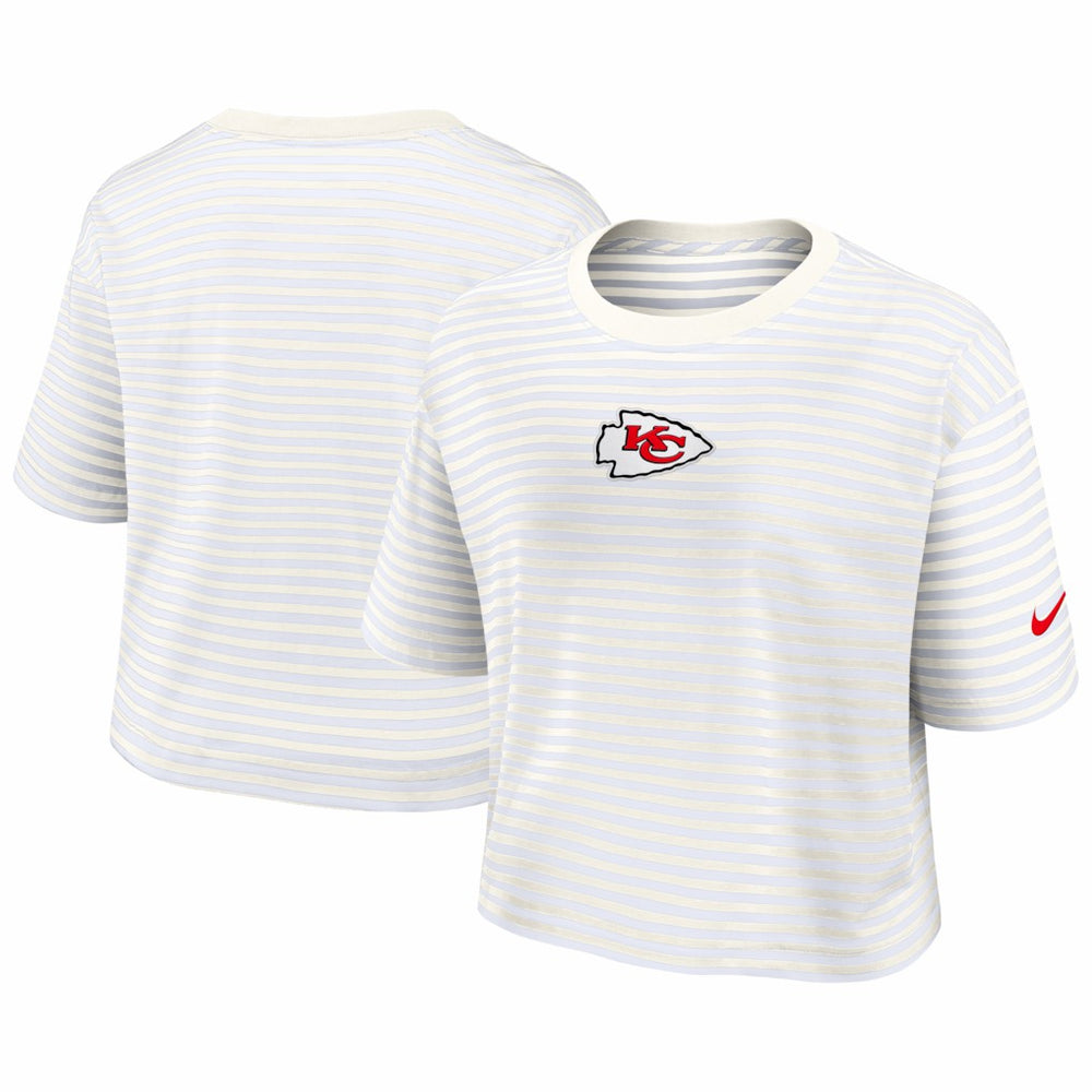 Women's Striped Cropped T-Shirt - Kansas City Chiefs T-shirts