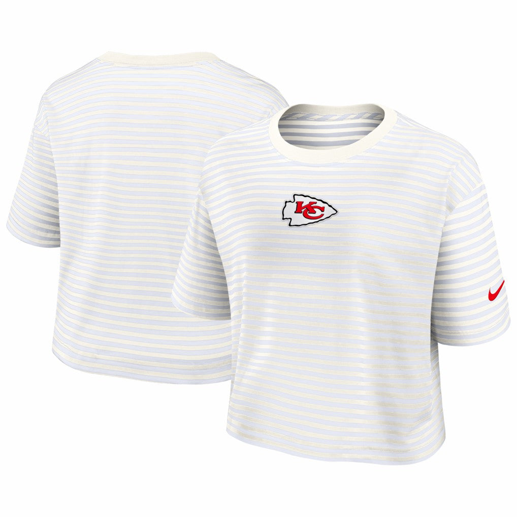 Women's Striped Cropped T-Shirt - Kansas City Chiefs T-shirts