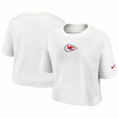 Women's Striped Cropped T-Shirt - Kansas City Chiefs T-shirts