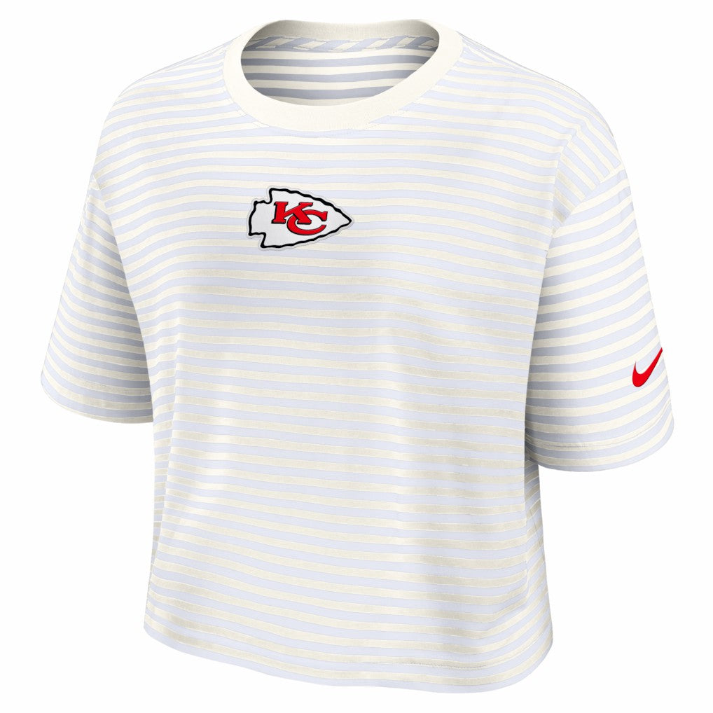 Women's Striped Cropped T-Shirt - Kansas City Chiefs T-shirts
