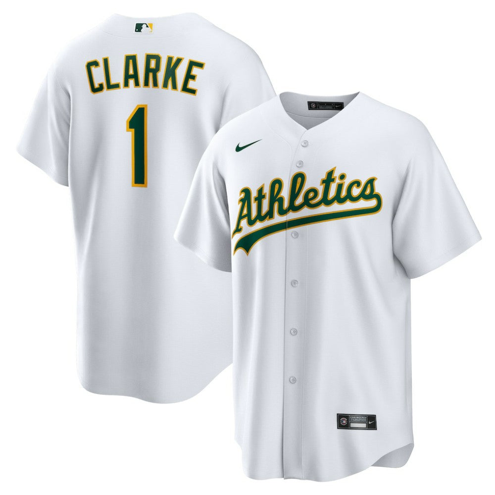White Denzel Clarke Athletics Nike Home Replica Jersey