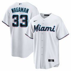 White Eric Wagaman Miami Marlins Nike Home Replica Jersey