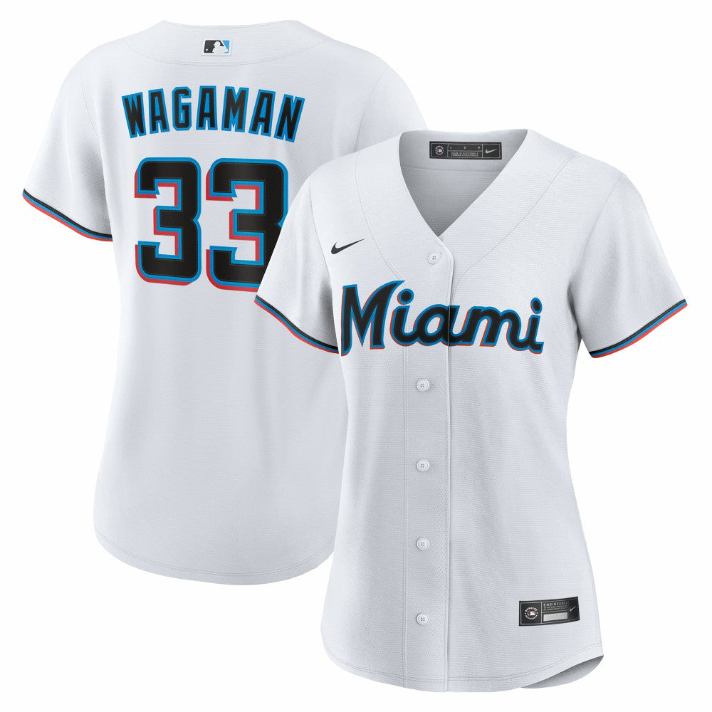 White Eric Wagaman Miami Marlins Nike Women's Home Replica Jersey