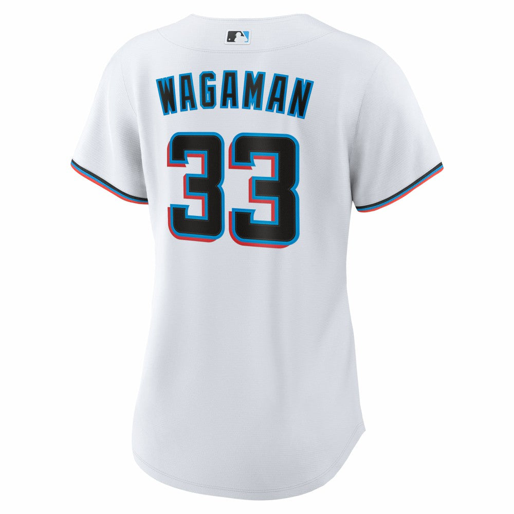 White Eric Wagaman Miami Marlins Nike Women's Home Replica Jersey