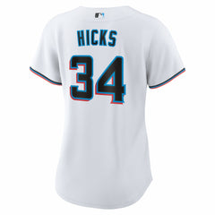 White Liam Hicks Miami Marlins Nike Women's Home Replica Jersey