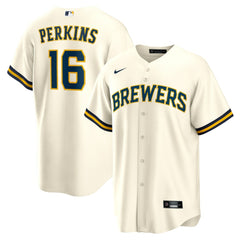 Cream Blake Perkins Milwaukee Brewers Nike Home Replica Jersey