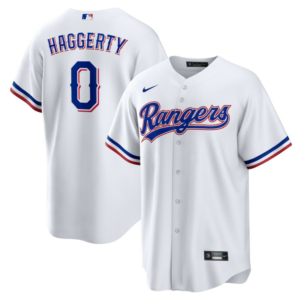 White Sam Haggerty Texas Rangers Nike Home Replica Jersey