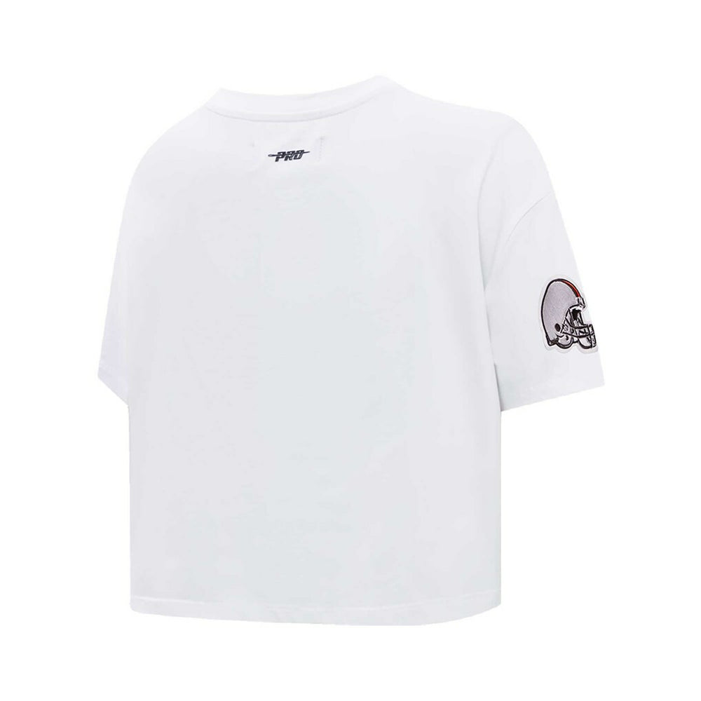 Pro Standard Women's New Helmet Capsule Cropped T-Shirt - Cleveland Browns T-shirts