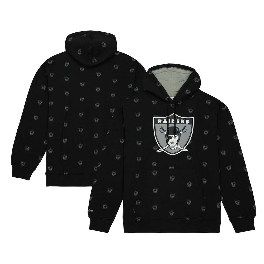 Allover Print Fleece Pullover Hoodie - Las Vegas Raiders Hoodies