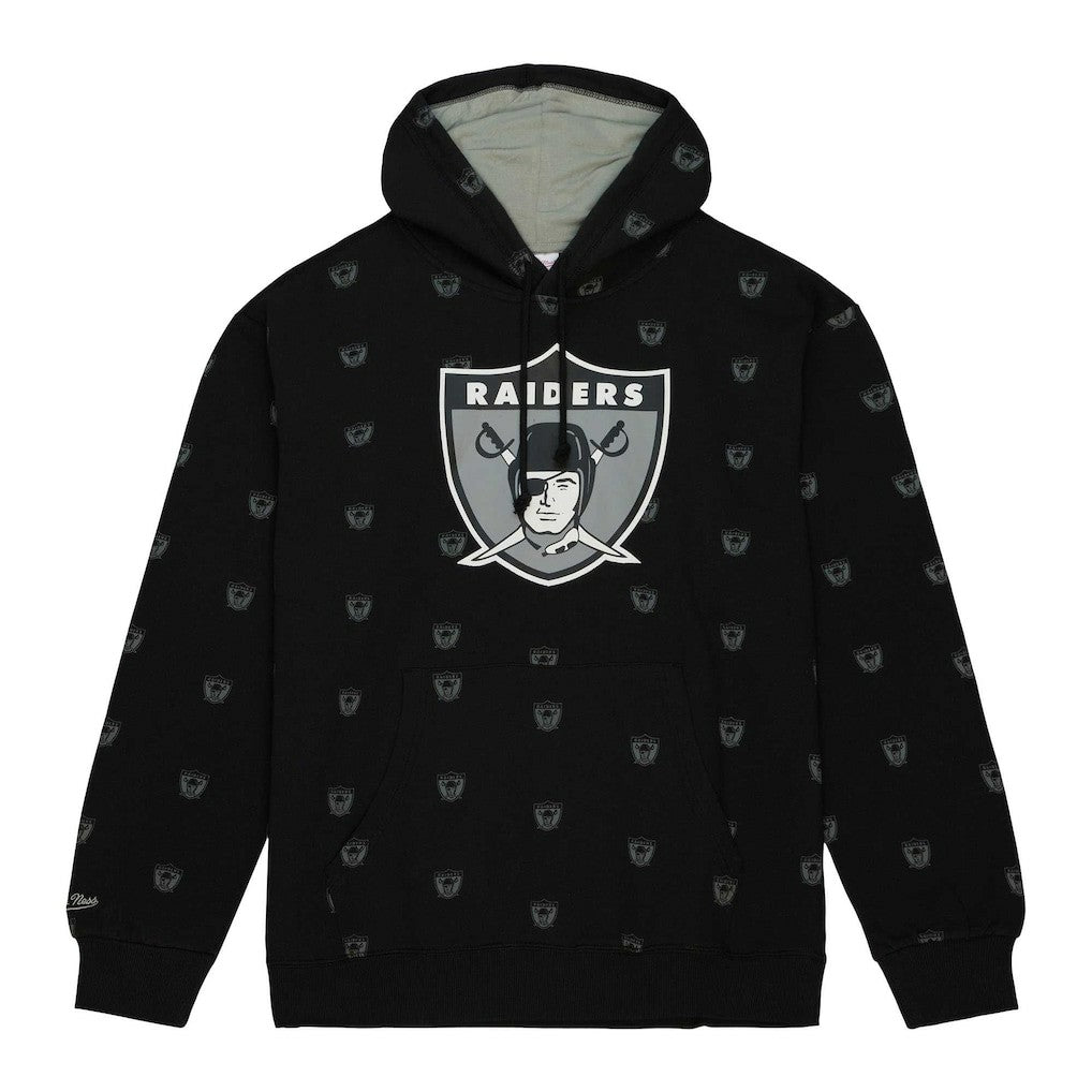 Allover Print Fleece Pullover Hoodie - Las Vegas Raiders Hoodies