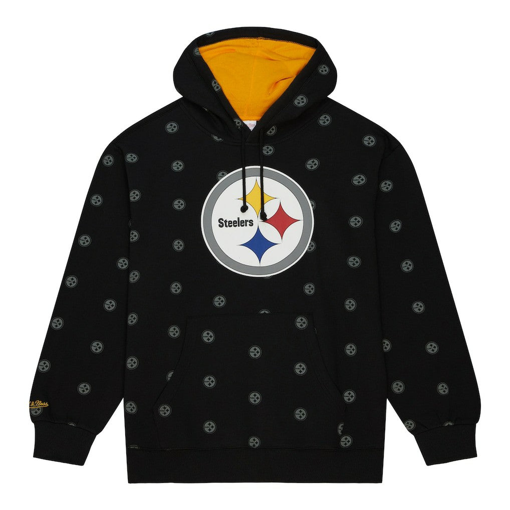Allover Print Fleece Pullover Hoodie - Pittsburgh Steelers Hoodies