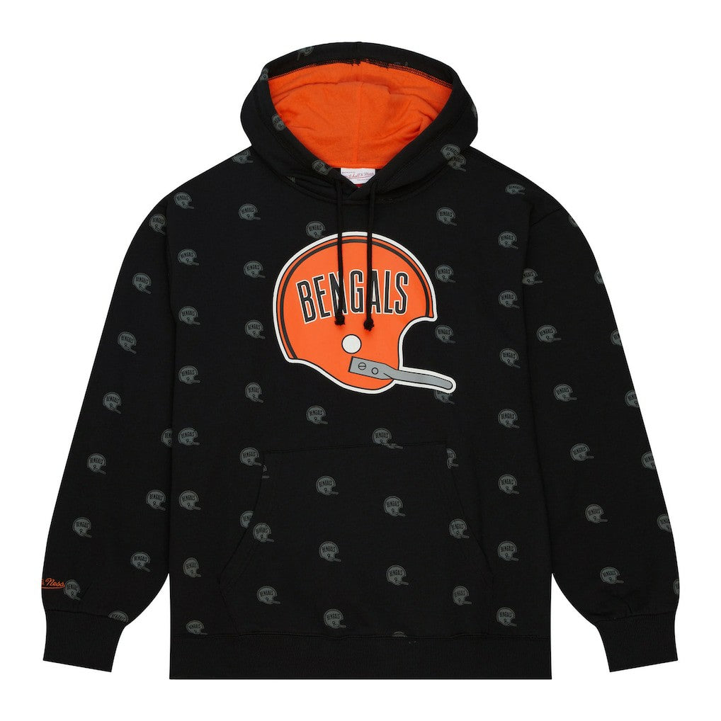 Allover Print Fleece Pullover Hoodie - Cincinnati Bengals Hoodies