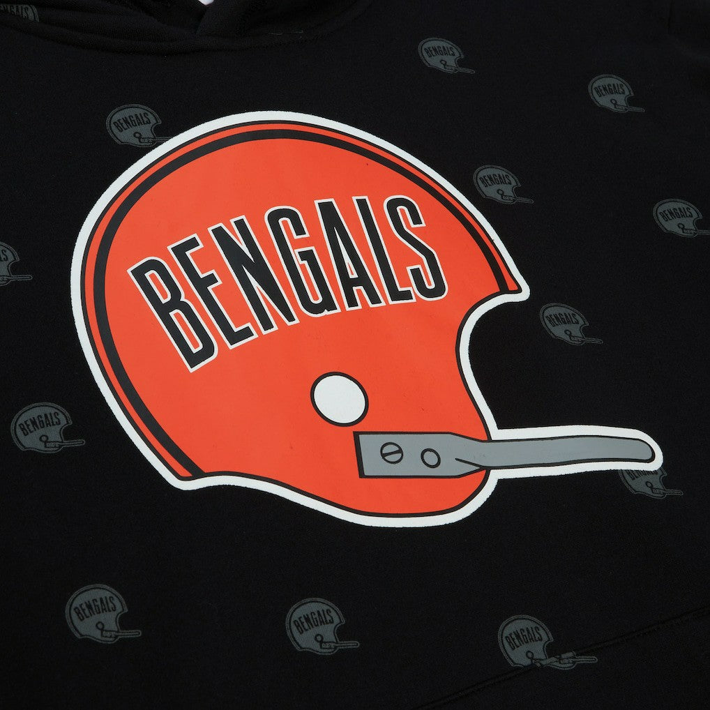 Allover Print Fleece Pullover Hoodie - Cincinnati Bengals Hoodies