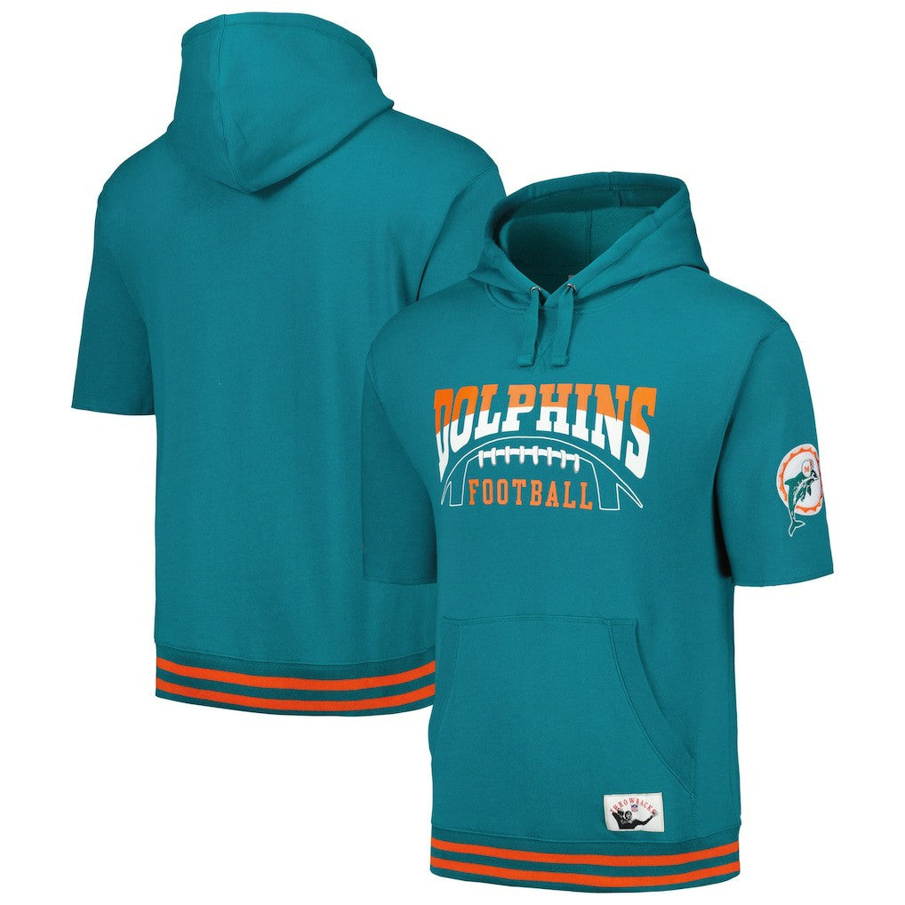 Pre-Game Short Sleeve Pullover Hoodie - Miami Dolphins Hoodies