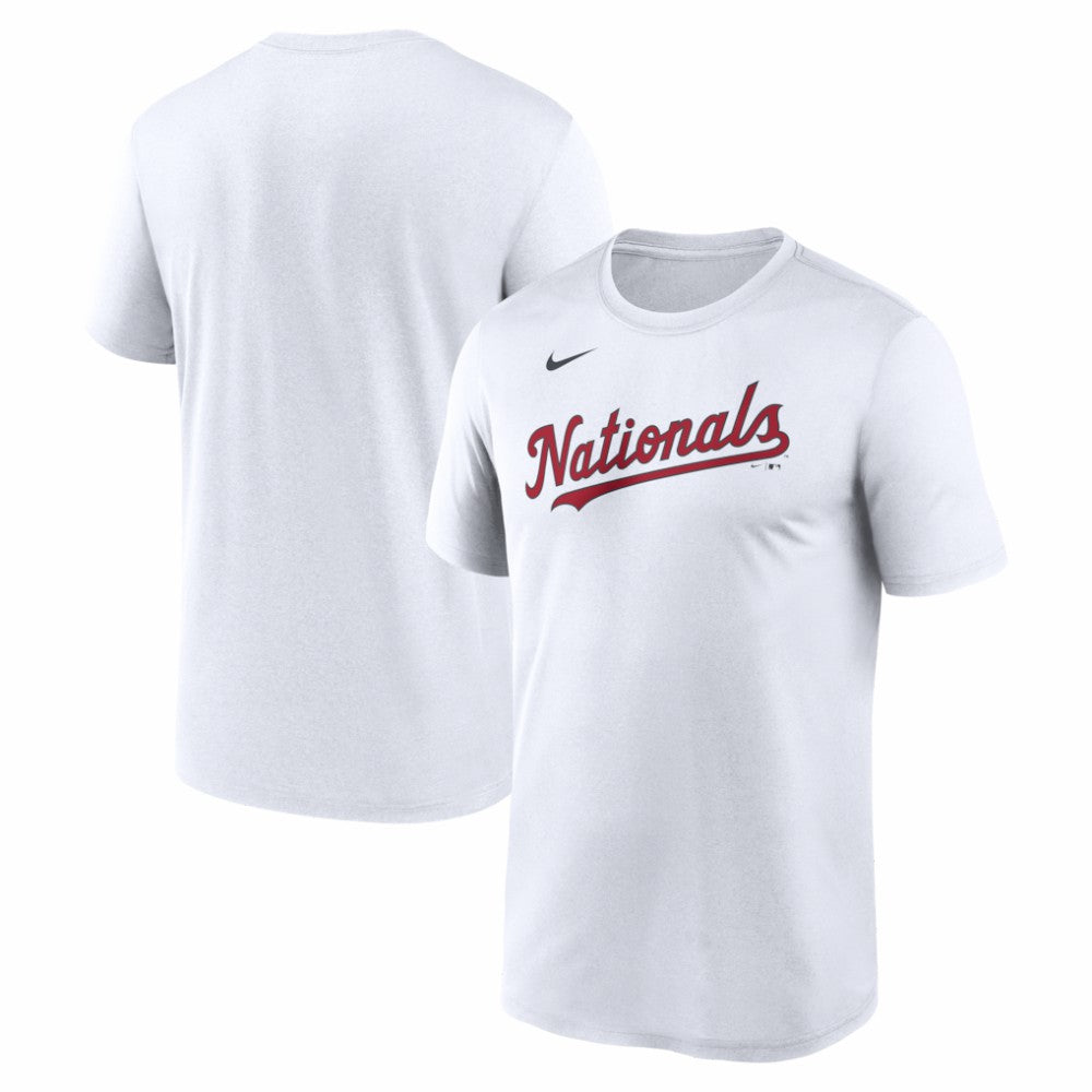 White Washington Nationals Nike New Legend Wordmark Dri-FIT T-Shirt