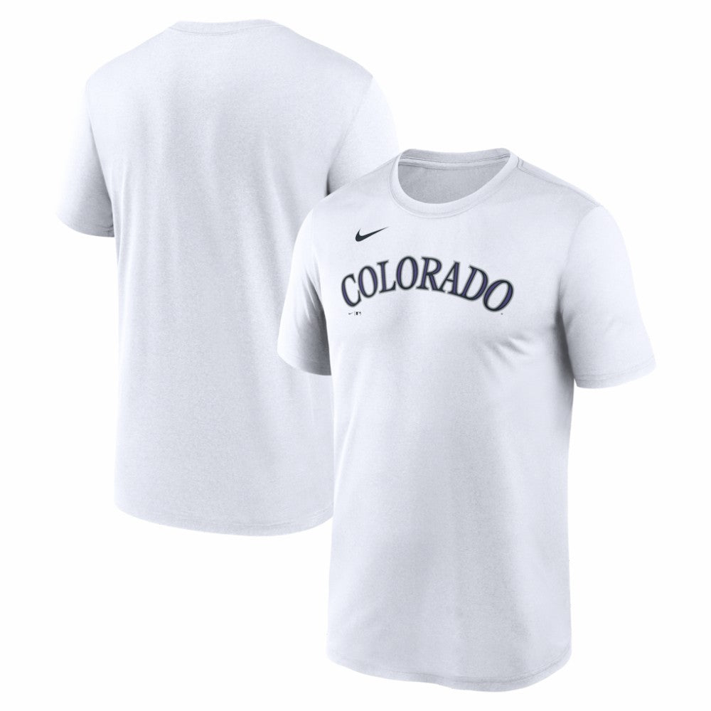 White Colorado Rockies Nike New Legend Wordmark Dri-FIT T-Shirt